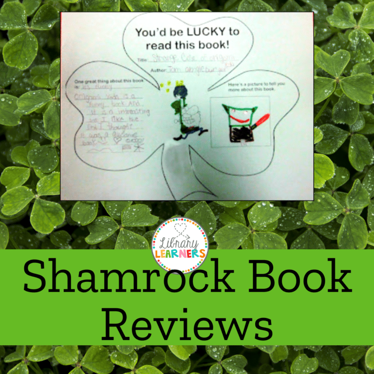 shamrock student book reviews with green clover background