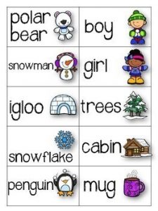 winter ABC order cards for January Library Center