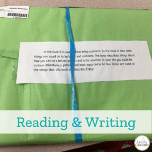Encourage reading with School library book wrapped by a student