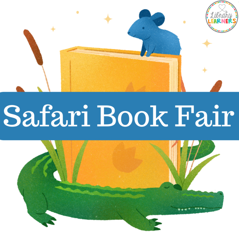 literati safari book fair with alligator, mouse, and book